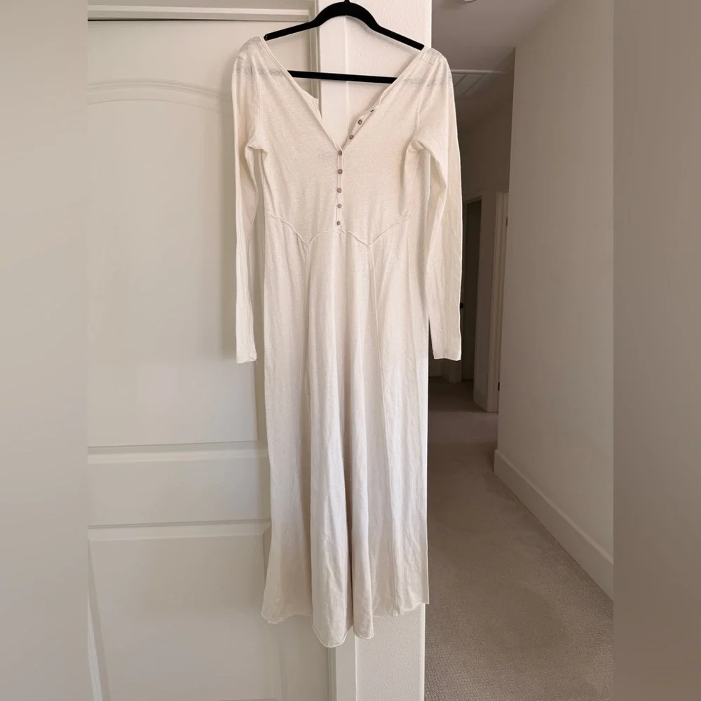 Free People Daybreak Maxi Cream Long Sleeve Size S - Picture 4 of 8